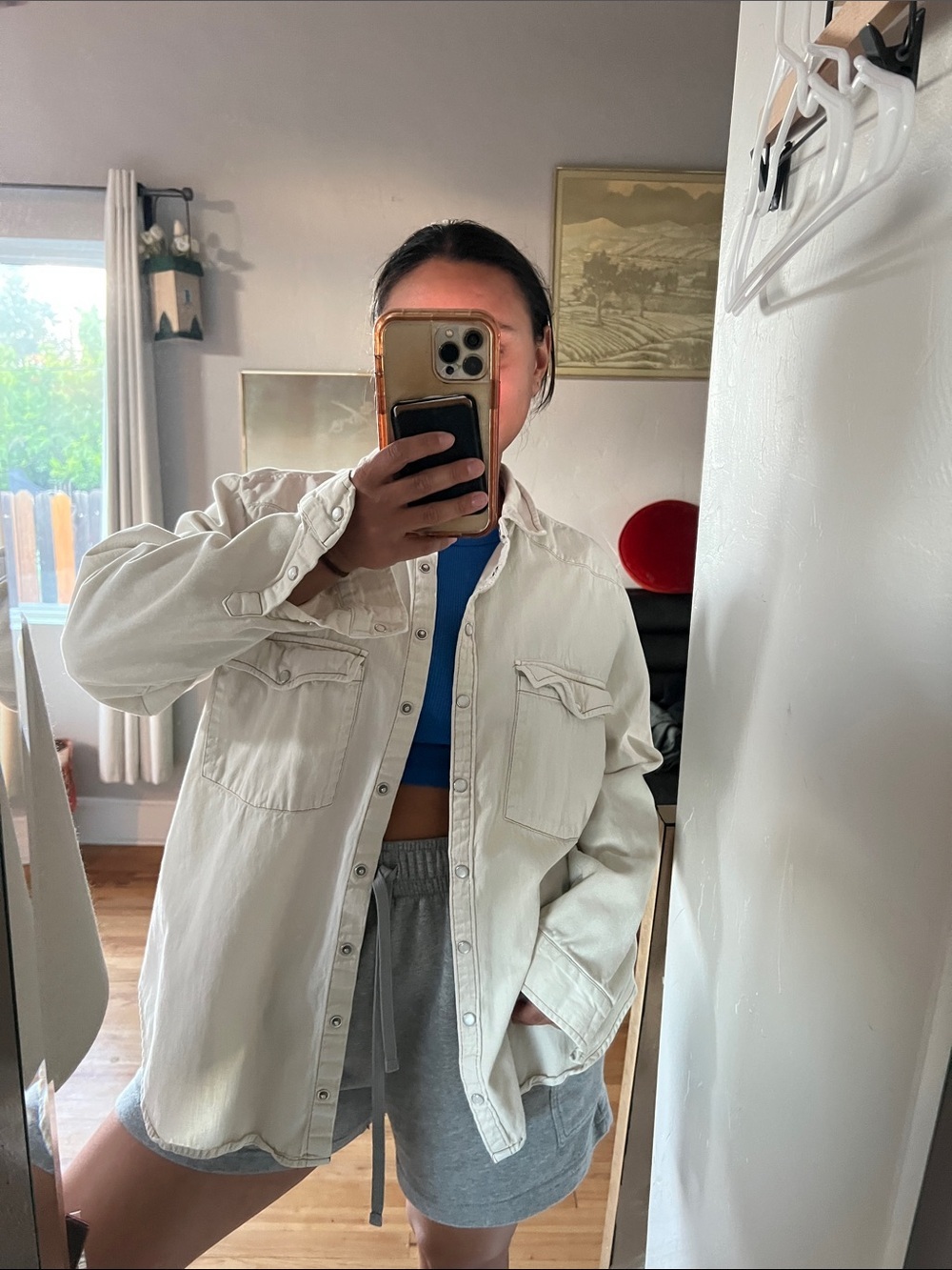 Pilcro Cream Collared button up Shirt